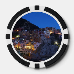 Cinque Terre Italy at night Poker Chips