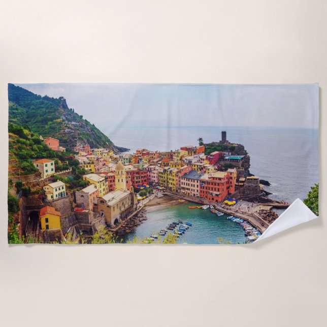 Cinque Terre Italy Beach Towel (Front)