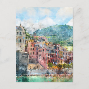 Cinque Terre Italy in the Italian Riviera Postcard