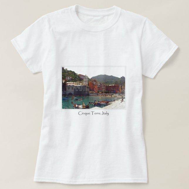 Cinque Terre Italy in the Italian Riviera T-Shirt (Design Front)