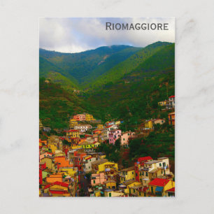 Cinque Terre Italy Riomaggiore Travel Photo Postcard