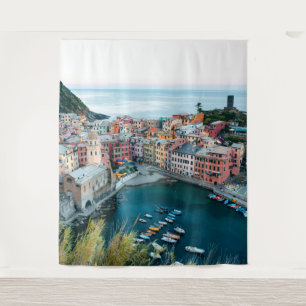 Cinque Terre Italy Scene Wall Mural Backdrop Tapestry