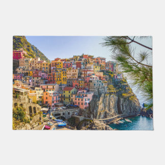 Cinque Terre, Italy Seaside Old Village Buildings  Doormat