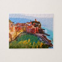 Cinque Terre Italy Summer Travel Postcard