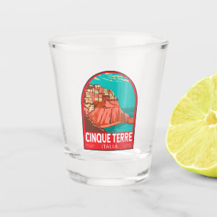 Cinque Terre Italy Travel Art Vintage Shot Glass