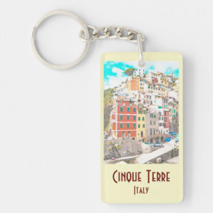 Cinque Terre, Italy Vintage Key Ring
