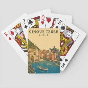 Cinque Terre Italy Vintage Travel Italian Riviera Playing Cards