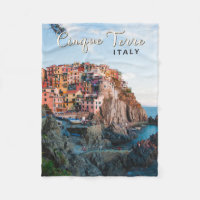Cinque Terre Italy Watercolor Vintage