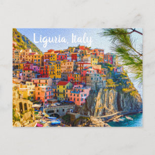 Cinque Terre Liguria Italy Colourful Seaside House Postcard