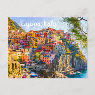 Cinque Terre Liguria Italy Colourful Seaside House Postcard