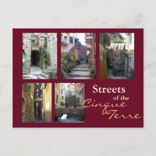 Cinque Terre Street Collage Postcard