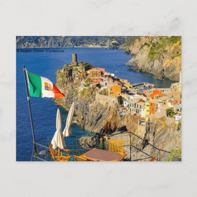 Cinque Terre Vernazza , Italy Holiday Postcard (Front)