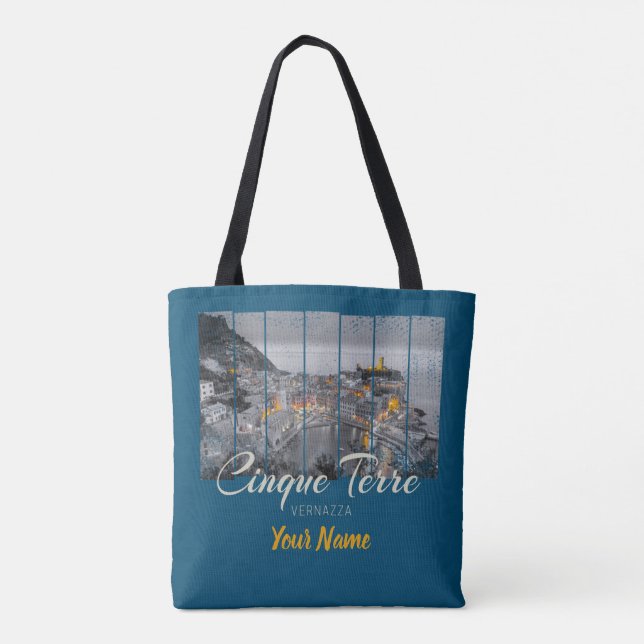 Cinque Terre Vernazza Italy vintage Souvenir Tote Bag (Back)