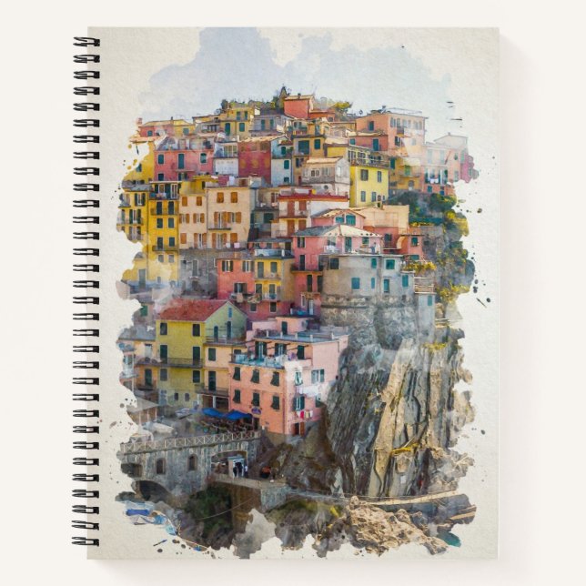 Cinque Terre Watercolor Art Notebook (Front)