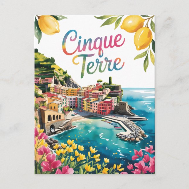 Cinque Terre watercolor  Postcard (Front)