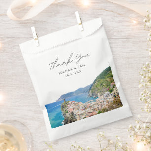 Cinque Terre Wedding Personalised Italy Photo Favour Bags