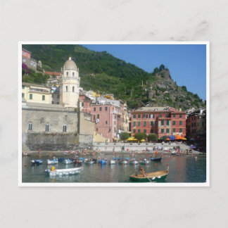 cinque vernazza boats postcard