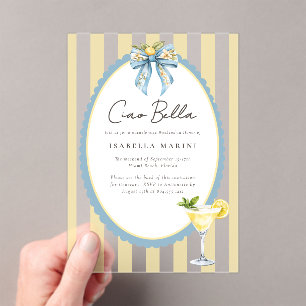 Cio Bella Amalfi Coast Coquette Bow Bridal Shower  Acrylic Invitations