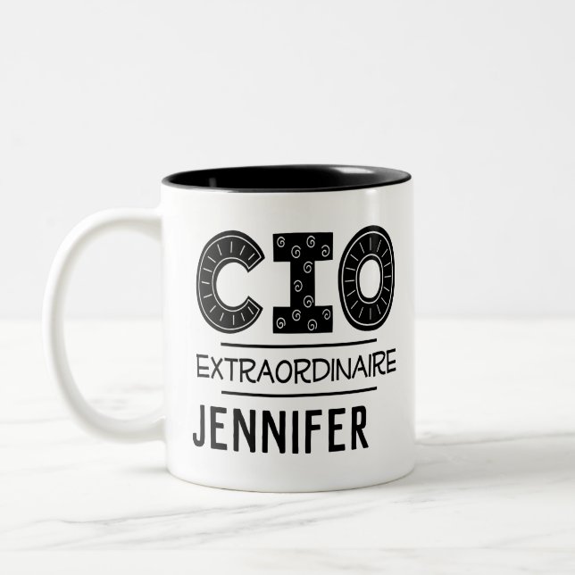 CIO Personalized Gift Chief Information Officer Two-Tone Coffee Mug (Left)