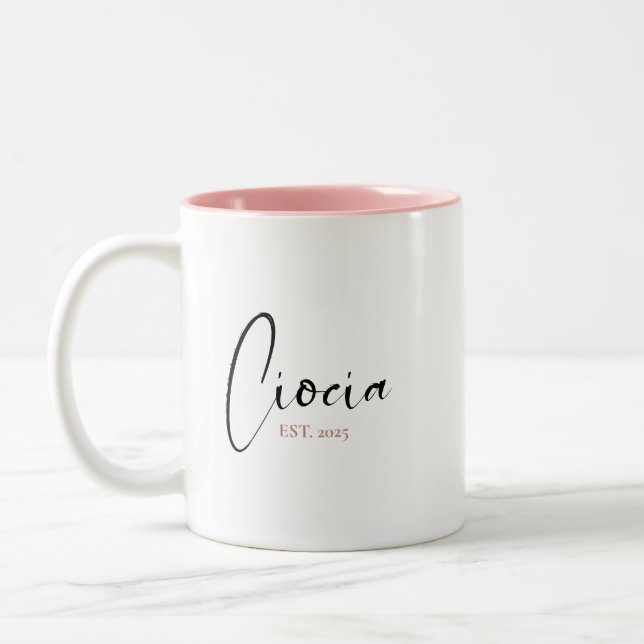 "CIOCIA Est. Year" – POLISH Aunt Gift Two-Tone Coffee Mug (Left)