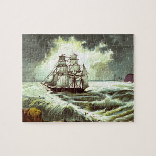 Circa 1880: A Christmas greetings card Jigsaw Puzzle