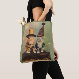 circa 1900 cats in hats RPPC Tote Bag