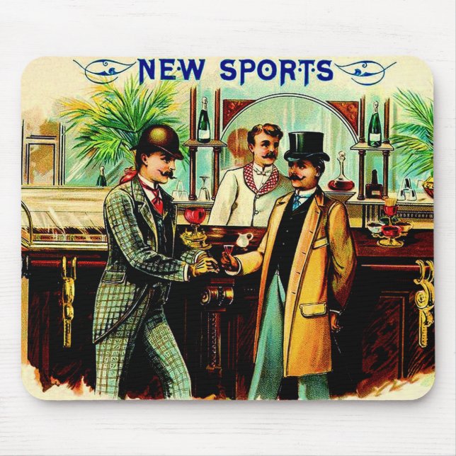 circa 1900 New Sports cigar box label Mouse Pad (Front)