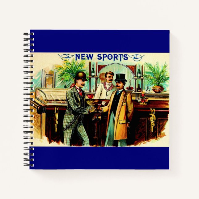 circa 1900 New Sports cigar box label Notebook (Front)