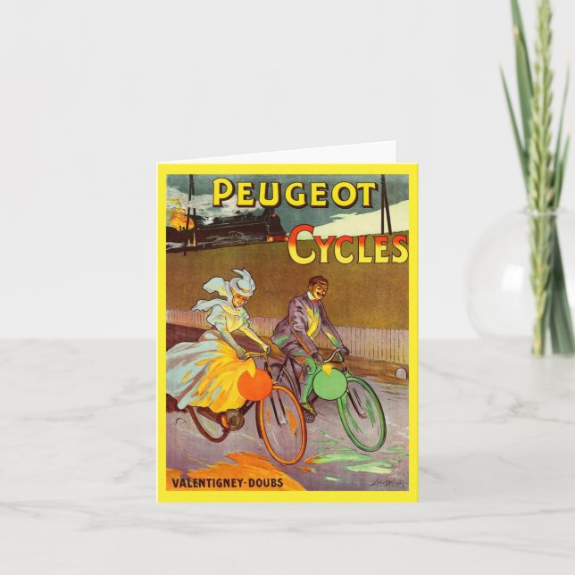 circa 1900 Peugeot bicycles ad Card (Front)