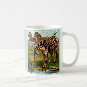 circa 1900 zebras print coffee mug