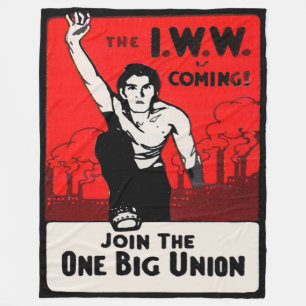 circa 1905 IWW Is Coming print Fleece Blanket