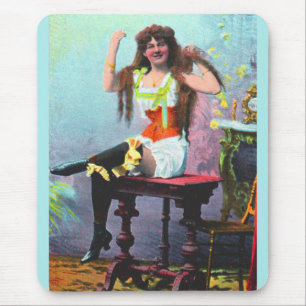 circa 1905 loose woman RPPC no. 1 Mouse Pad