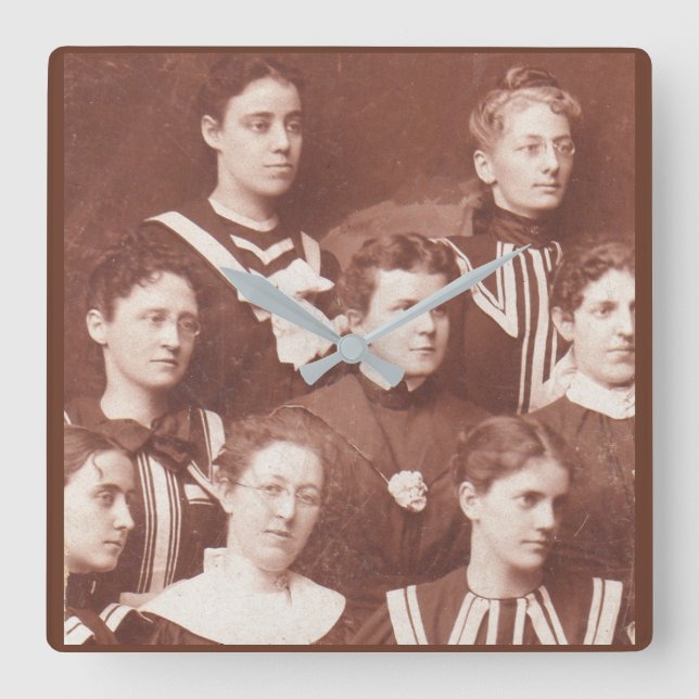 circa 1905 women’s choir square wall clock (Front)