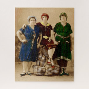circa 1910 Atlantic City bathing beauties RPPC Jigsaw Puzzle