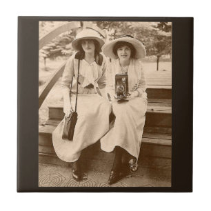 circa 1910 camera girls tile