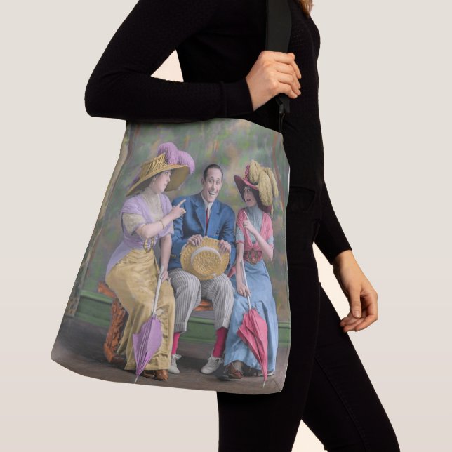 circa 1910 vaudeville performers print crossbody bag (Close Up)