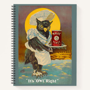 circa 1912 Magic Yeast owl ad print Notebook