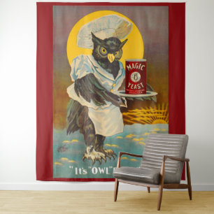 circa 1912 Magic Yeast owl ad print Tapestry