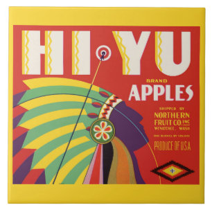 circa 1930 Hi Yu Apples crate label print Tile