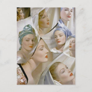 circa 1940 beautiful women postcard