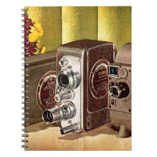 circa 1950 home movie cameras ad spiral notebook
