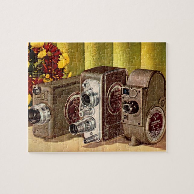 circa 1950 home movie cameras jigsaw puzzle (Horizontal)