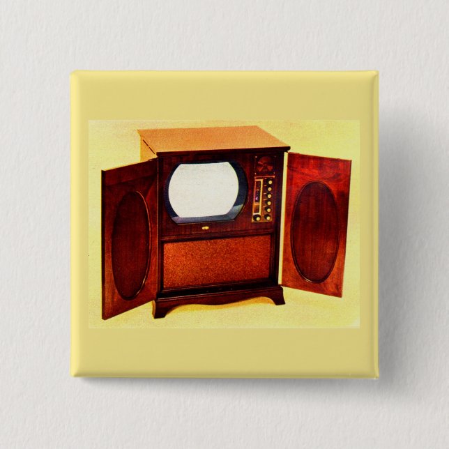 circa 1950 television set no. 1 15 cm square badge (Front)