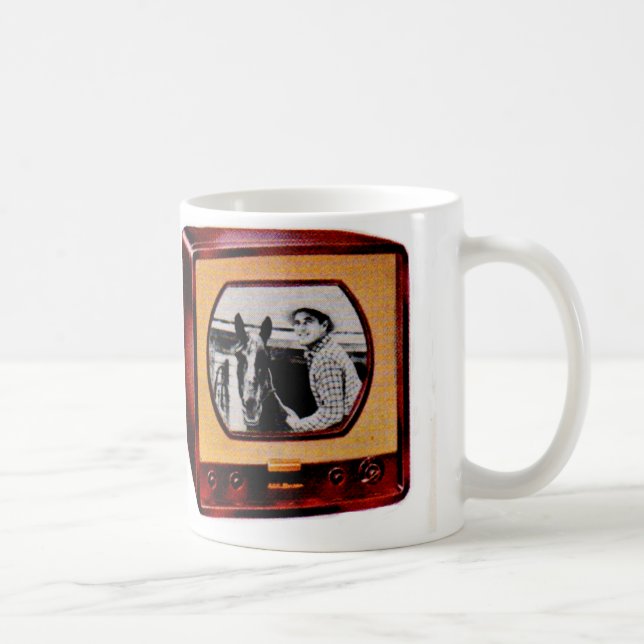 circa 1951 portable television set cowboy show coffee mug (Right)