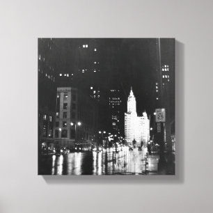 circa 1954: A view down Michigan Avenue Canvas Print