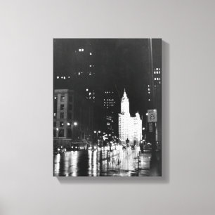 circa 1954: A view down Michigan Avenue Canvas Print
