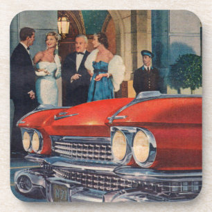 circa 1960 red Cadillac grille Coaster