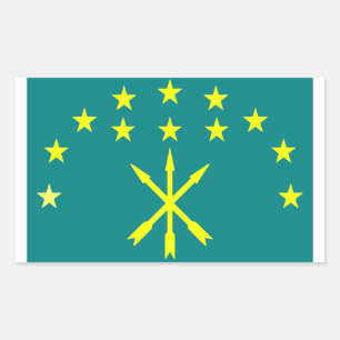 Circassian Israeli flag Rectangular Sticker