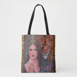 Circe goddess with Lion by Renee Lavoie  Tote Bag