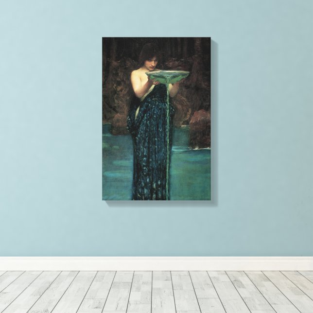 Circe Invidiosa by John William Waterhouse Canvas Print (Insitu(Wood Floor))